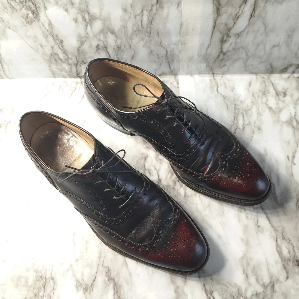 Johnston & Murphy Heritage 1850 Men Oxfords Dress Shoes Office 10 1/2 Cordovan‎